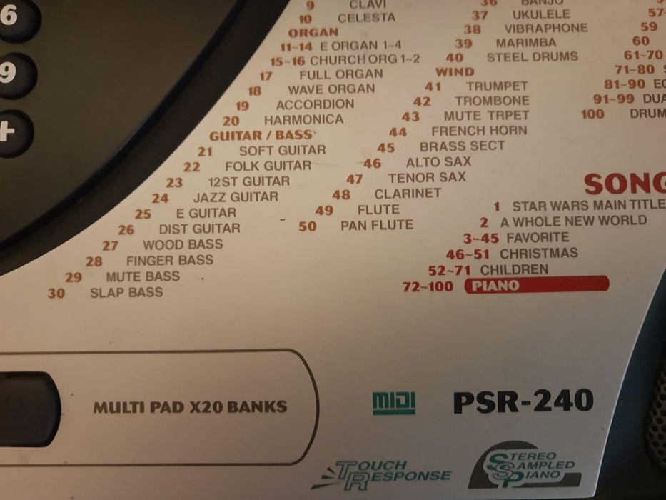Keyboard Yamaha psr 240