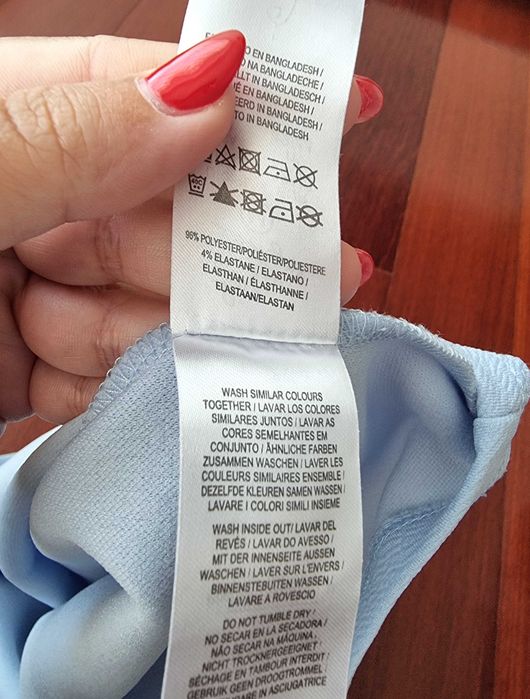 Top azul claro de pijama Primark, tamanho M