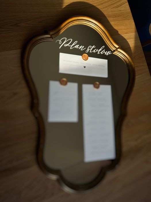 Plan stołów na wesele, lustro