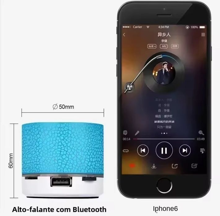 Mini Alto-Falante sem fios