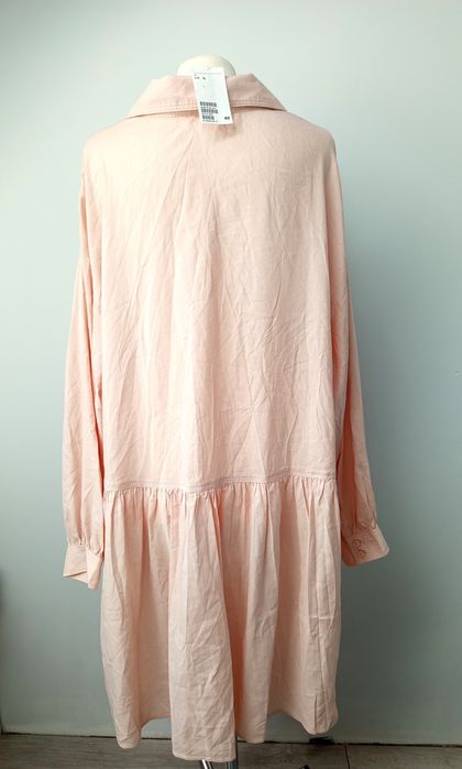 Nowa różowa sukienka z długim rękawem xl codzienna oversize
