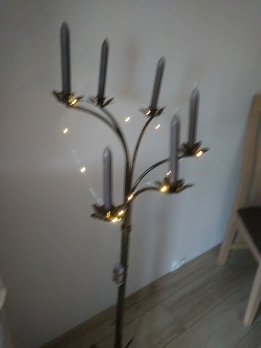 Piękny wysoki świecznik metalowy 118cm