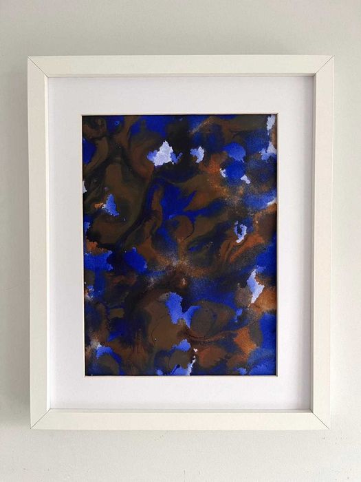 Quadro - Pintura abstrata em acrílico com moldura