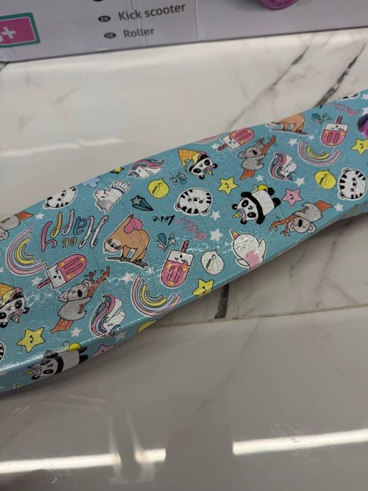 Самокат триколісний Kidwell Uno Happy для дівчинки рожевий бірюзовий