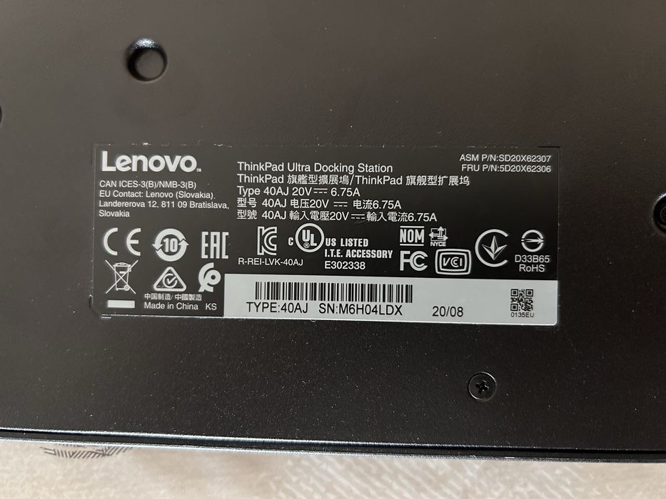 Docking station LENOVO Thinkpad com carregador