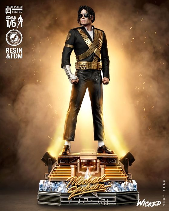 Figurka 3D  Michael Jackson Takes the Stage– Fan Art, druk 16K