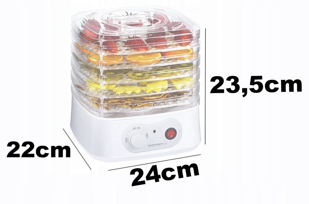 Suszarka Spożywcza do Grzybów Owoców Mięsa 250 W 4 TACKI Na Grzyby
