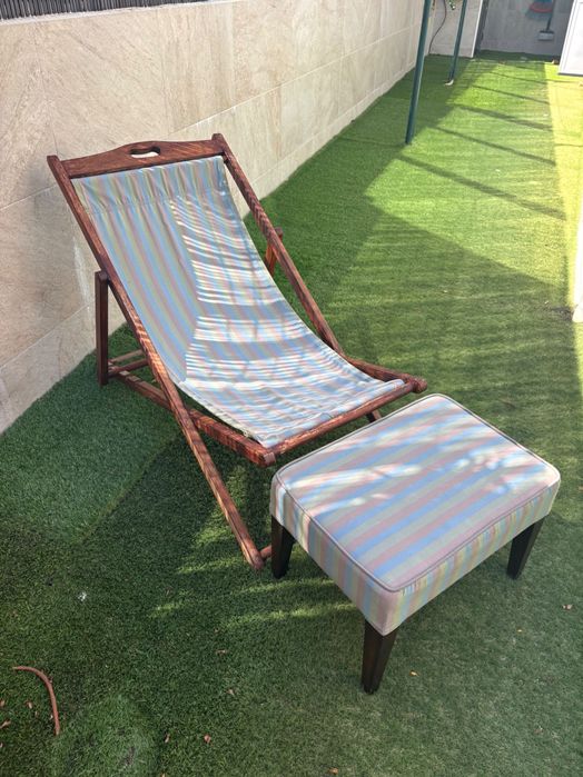 Cadeira jardim e pousa pés