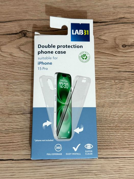 Etui przezroczyste podwójne case przezroczysty do telefonu iPhone 15 Pro Lab31