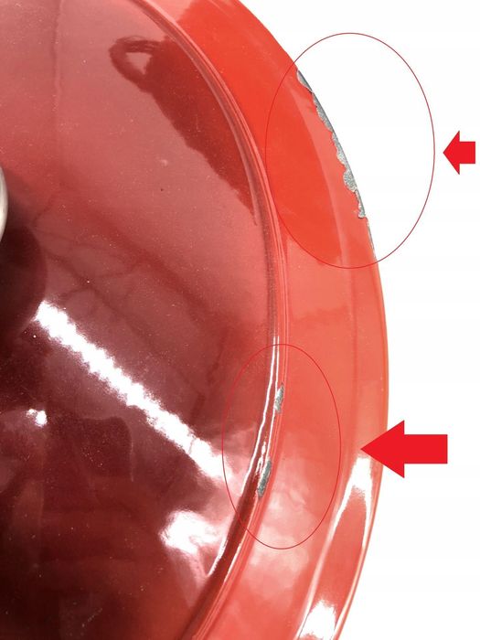 Sitram Owalny Żeliwny Garnek z Pokrywką 6.5L, Czerwony, 33x25x13,5 cm