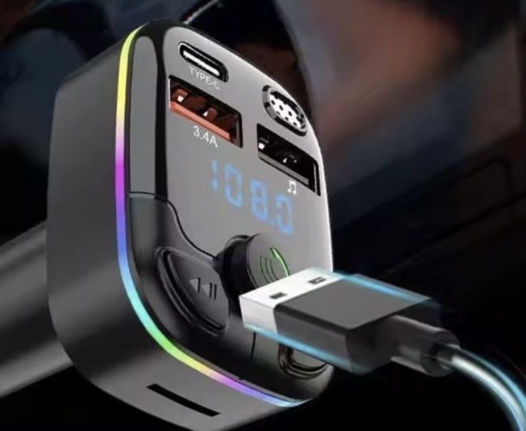 3 usb зарядний пристрій FM-передавач Bluetooth 5.0 в прикурюва