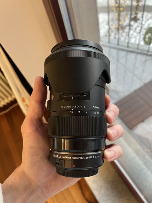 Objektyw Sigma 18-35 art 1.8 + Viltrox EF-M2 II