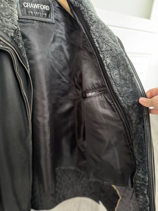 Чоловіча зимня шкіряна куртка