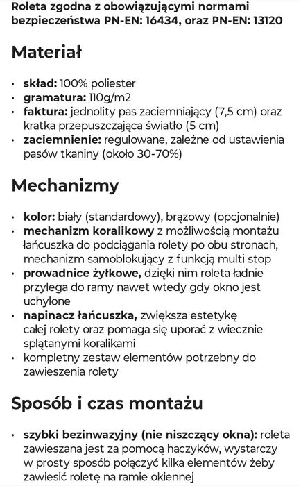 Rolety 65x120 dzień  noc (2letnie)
