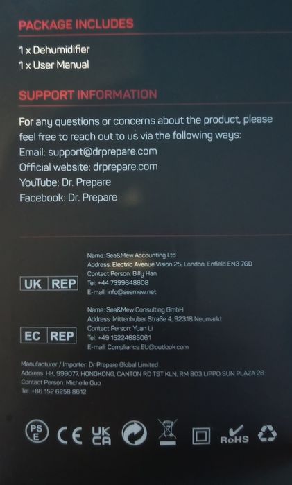 Wielofunkcyjny osuszacz powietrza Dr.Prepare DDH300ML