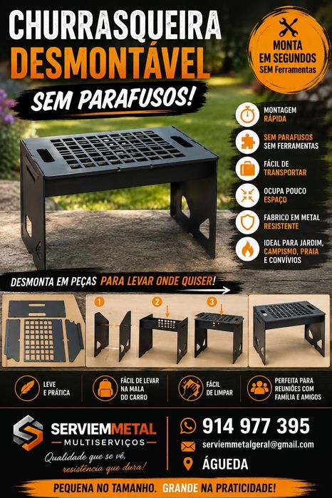 Churrasqueira desmontavel com mala