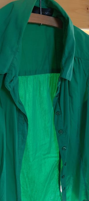 Koszula,zielona,guziki,krótki rękaw,Snazee