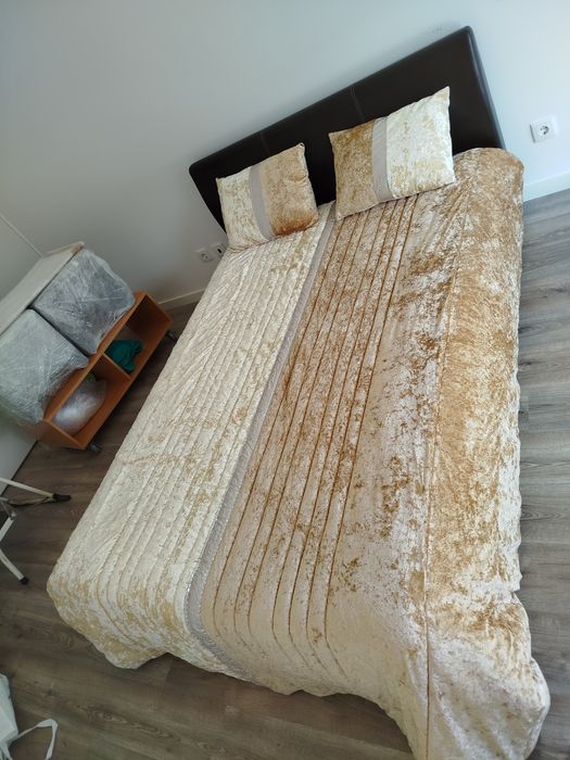 Conforama Cama Casal Polipele Castanho Colchão Flexiform