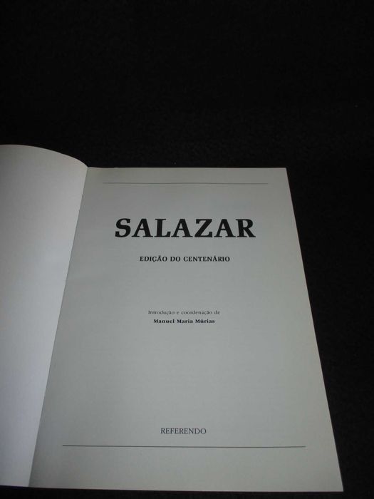 Livro Salazar Manuel Maria Múrias Edição do Centenário 1989