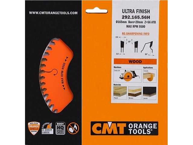 CMT 292.165.56H Tarcza do cięcia drewna Laminatu Piła Widia 165x20 Z56