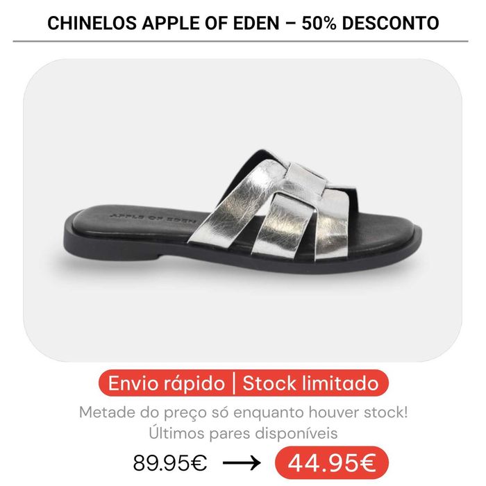 50% Desconto - Chinelos Apple of Eden Shoes