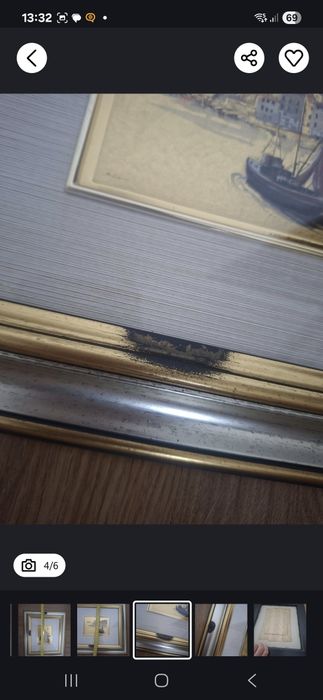 Obraz chromolitografia rama srebrno zlota GRATIS wysylka