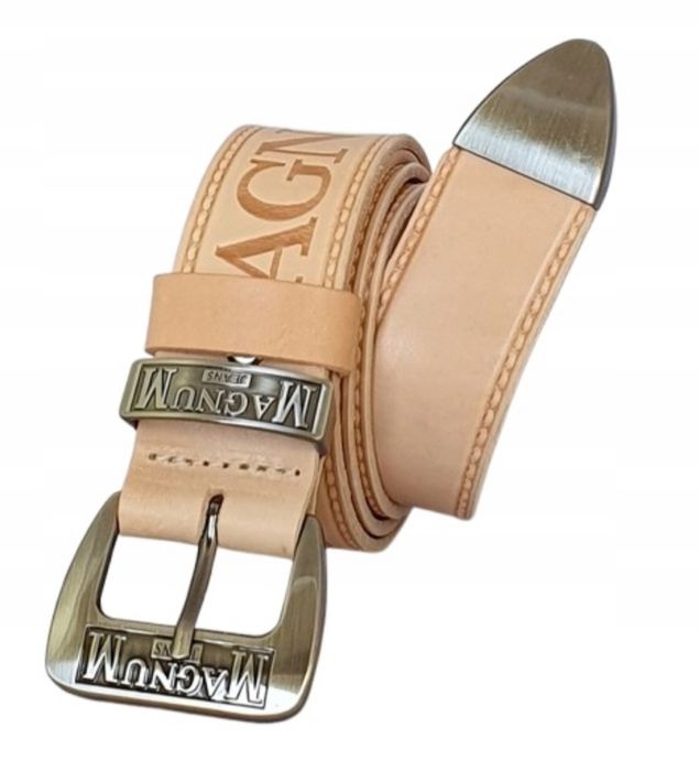 Pas pasek męski skóra jucht Magnum Jeans  brelok gratis