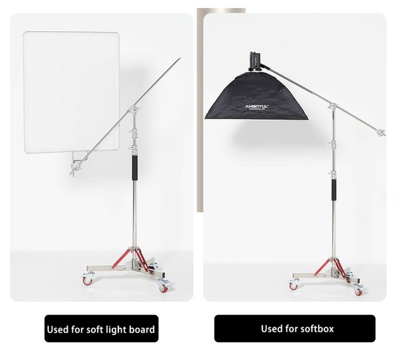 Tripé Alumínio Profissional C-Stand Rodas