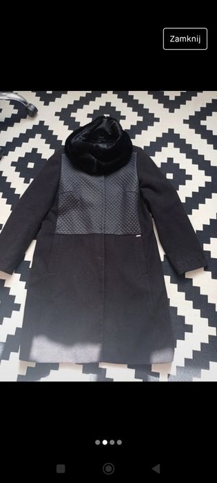 Monnari czarny płaszcz r.38/m etola