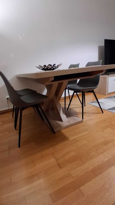 Mesa jantar extensivel Finori Homy Casa + 4 cadeiras