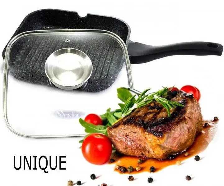Сковорода гриль 28 см Unique UN-4012 сковородка сковорідка пательня