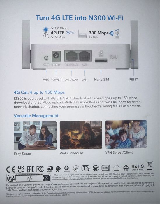 Router 4G Cudy LTE N300