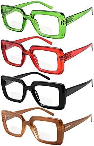 Eyekepper 4-pak dwuogniskowych okularów do czytania + 2.50 Brązowe