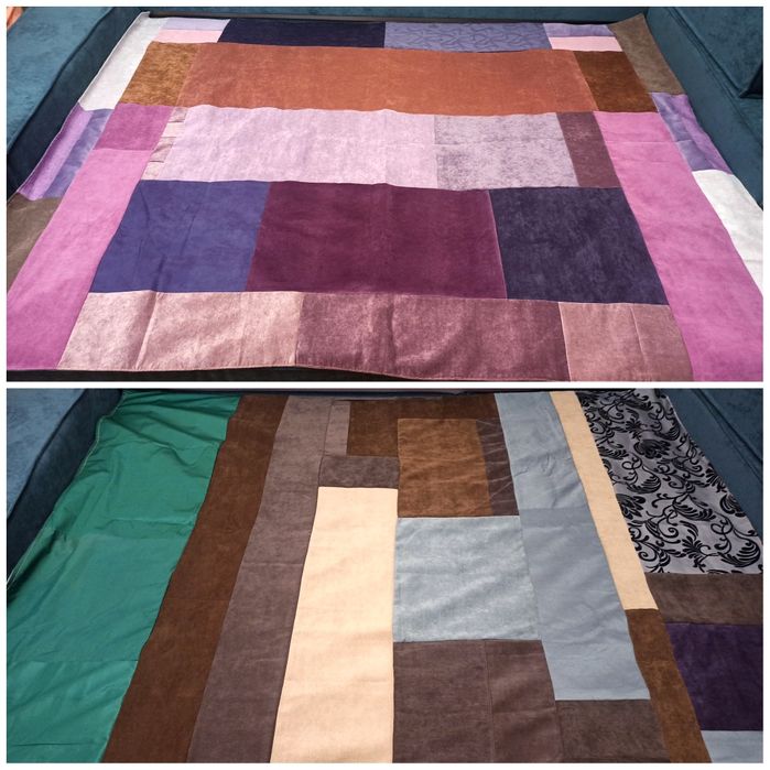 Двостороння ковдра-покривало в стилі печворк