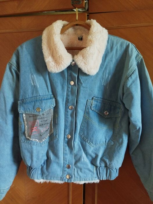 Джинсова куртка утеплена
