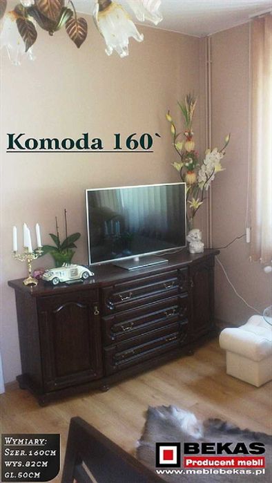 Stylowa KOMODA 160` Orzech Włoski `` BEKAS ` Producent Mebli Stylowych