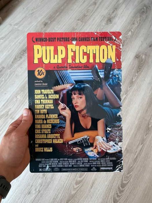 Plakat „Pulp Fiction” na aluminiowej blasze