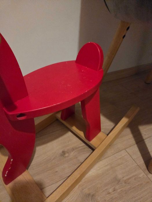 Ekorre Łoś na biegunach IKEA , czerwony/drewno kauczukowe