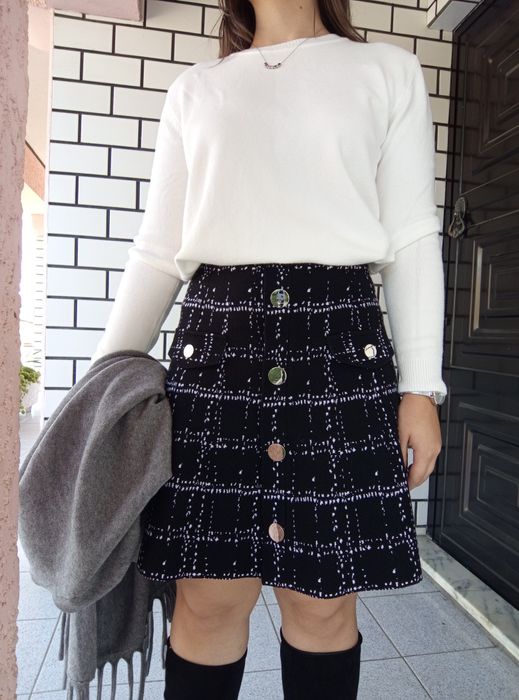 Camisola de malha básica branca