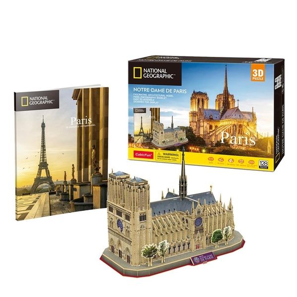 3D пазл Нотр-Дам-де-Парі (National Geographic Notre-Dame de Paris), (128 деталей) – новий / відмінний стан