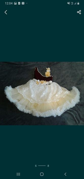 Платье пачка, шикарное, нарядное, 1-2 года, подклад 100 коттон