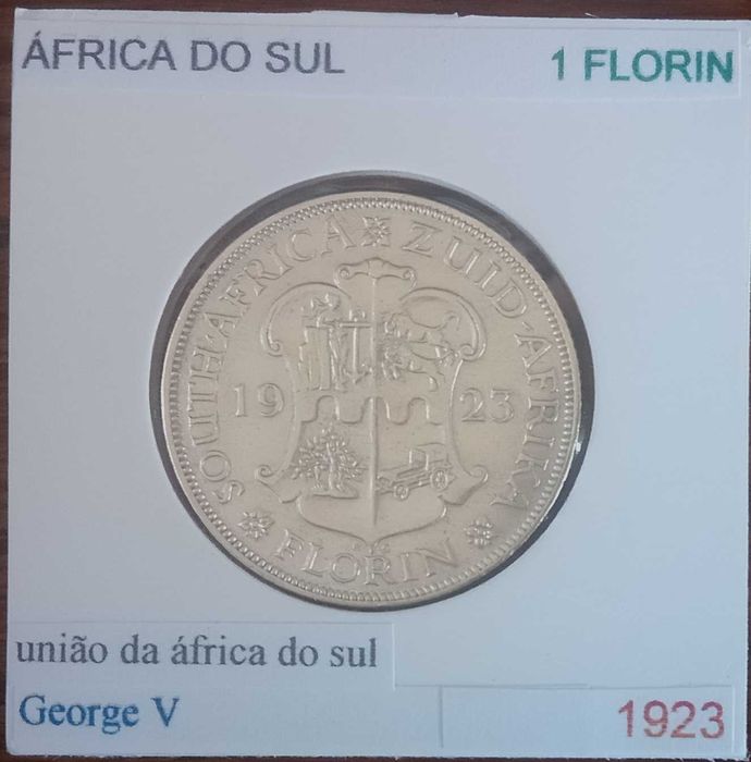 África do Sul - - - 1 Florin  - 1923 - - - Moeda de Prata