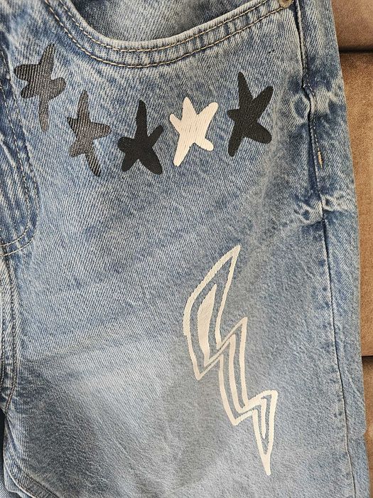 Spodnie jeansowe CROPP Super Baggy jasnoniebieskie przecierane roz 28/30