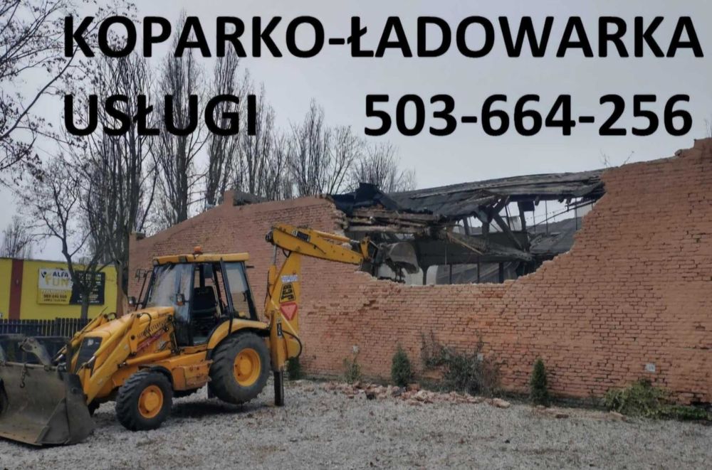 Usługi Koparko ładowarka kucie młotem rozładunek widłami pace ziemne