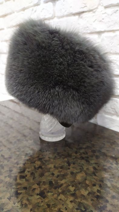 Шапка женская с воротником песец