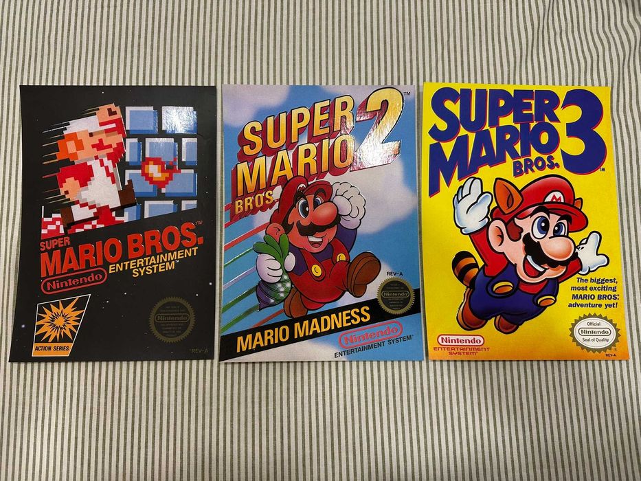 Conjunto de ilustrações A4 em relevo Super Mario Bros.