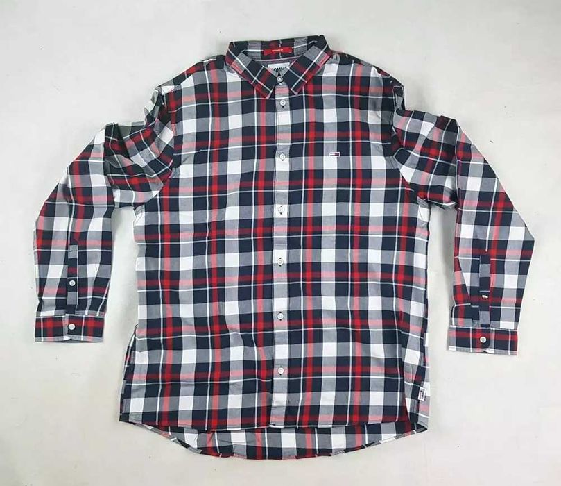 Męska koszula Tommy Jeans - Regular Fit kratka nowa oryginalna - 2XL