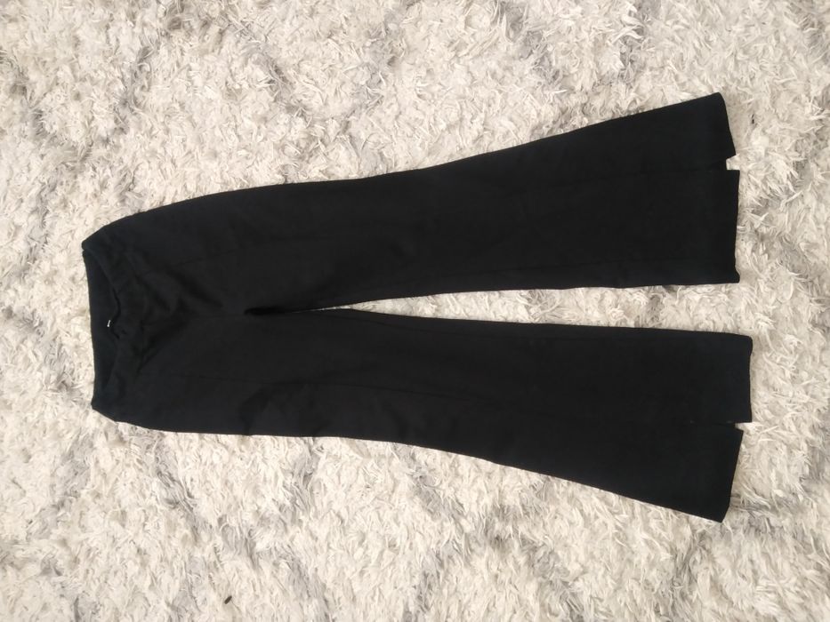 Штани кльош, чорні штани з розрізом