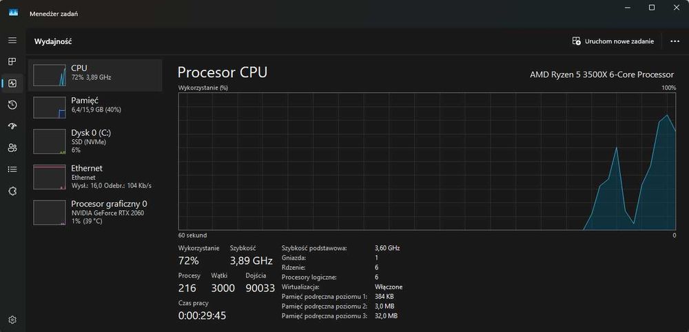 Komputer Gamingowy Ryzen 5 3500 RTX 2060 16GB RAM 512 GB SSD **DOWÓZ**