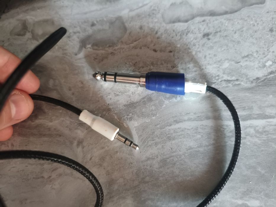Аудіокабель Mini-Jack 3.5 мм – Jack 6.35 мм (TRS)Перехідний шнур 3.5 мм на 1/4" дюйма